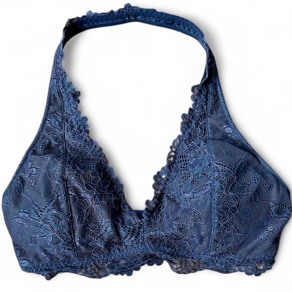 Abercrombie & Fitch Other - ABERCROMBIE & FITCH A&F Floral Navy Lace Halter Bralette Romantic Lounge | Sz M